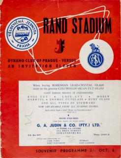 Program Dynamo club of Prague v. An Invitation Eleven, autogramy, 1956 II