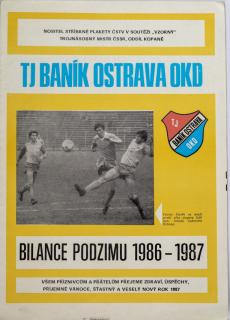 Program  FC Banik Ostrava, bilance podzimu 1986-1987