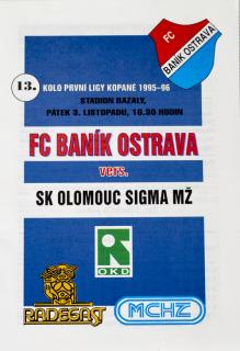 Program  FC Banik Ostrava vs. SIGMA OLOMOUC , 1995