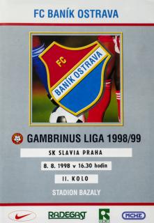 Program  FC Banik Ostrava vs. SK SLAVIA PRAHA , 1998