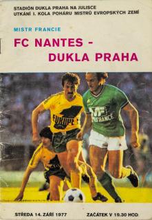 Program FC Nantes v. Dukla Praha PMEZ 1977