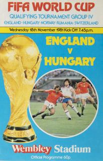 Program , Fifa WC, England v. Hungary, Wembley, 1981
