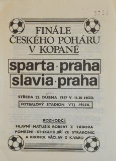 Program Finále ČP Slavia Praha vs. Sparta Praha