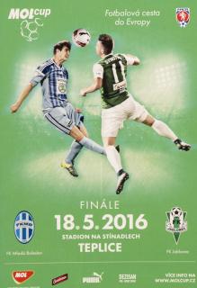 Program - FK Boleslav v.FK Jablonec, finále poháru, 2016
