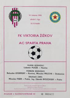 Program - FK Viktoria Žižkov v. AC Sparta Praha ,1995