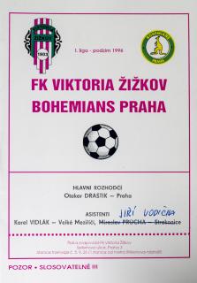 Program - FK Viktoria Žižkov v. Bohemians Praha ,1996