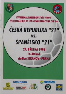 Program fotbal   21  ČSSR  vs. Španělsko, 1996