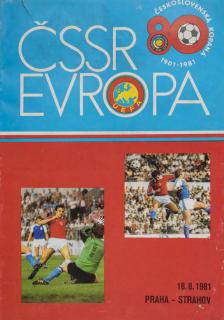 Program fotbal, ČSSR v. Evropa, 1981
