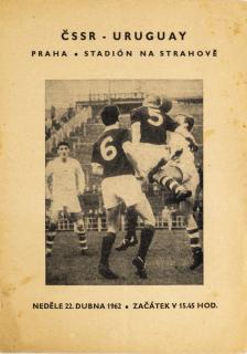 Program , fotbal, ČSSR v. Uruguay, 1962