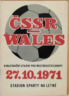Program fotbal, ČSSR v. Wales, 1971