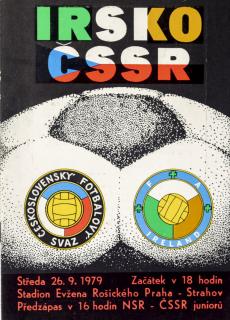 Program fotbal ČSSR  vs. IRSKO, 1979