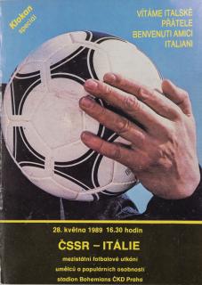 Program fotbal ČSSR  vs. Itálie, 1989
