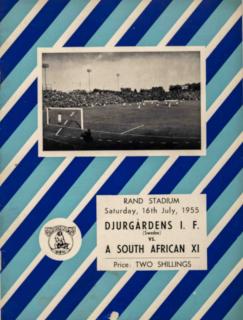 Program fotbal, Djurgandens IF v. South African XI, 1955