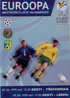 Program fotbal  EESTI vs. Tšehhimaa, 1999