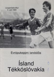 Program fotbal Island v. Tékósloóvakía, 1991