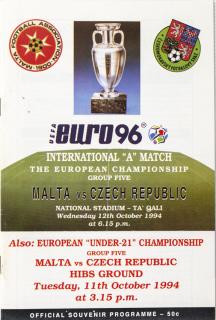 Program fotbal , Malta v. Czech republic, 1994