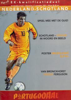 Program fotbal  Nederland v. Schotland, 2003