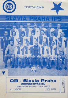 Program fotbal, OB Odense v. Slavia Praha, 1978 II