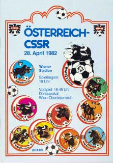 Program fotbal, Osterreich v. CSSR, 1982