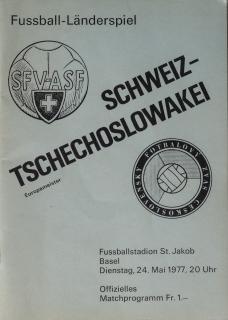 Program fotbal   Schweitz v. Tsechoslowakei, 1977