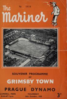 Program fotbal, Slavia - Grimsby Town, 1958