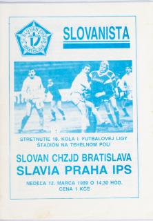 Program fotbal, Slovanista, Slovan Bratislava v. Slavia Praha, 1989