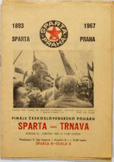Program fotbal, Sparta ČKD Praha v. Trnava, finále poháru 1967