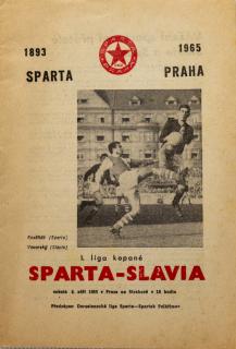 Program fotbal, Sparta v. Slavia, 1965