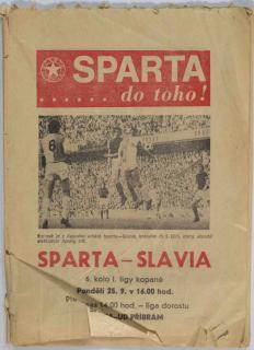 Program fotbal, Sparta v. Slavia, 1978