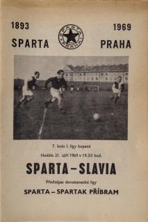 Program fotbal, Sparta v. Slavia, 9/1969