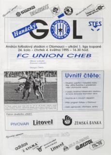 Program Hanácký gól, Olomouc vs. FC Union Cheb, 1995