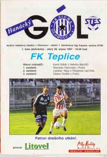 Program Hanácký gól, Olomouc vs. FK Teplice , 1997