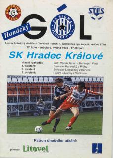 Program Hanácký gól, Olomouc vs. SK Hradec Králové , 1998