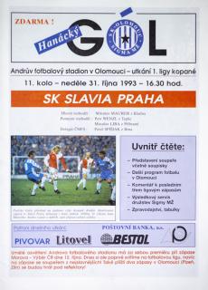 Program Hanácký gól, Olomouc vs. Slavia Praha IPS, 1993 velký formát