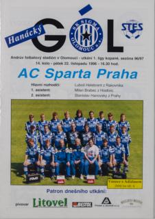 Program Hanácký gól, Olomouc vs. Sparta Praha, 1996