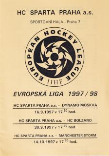 Program HC Sparta, Evropská liga 1997/98