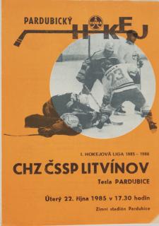 Program hokej,  CHZ Litvinov v. TJ Tesla Pardubice, 1985