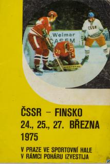 Program hokej  ČSSR v. Finsko, 1975