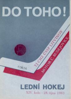 Program  hokej, DO TOHO!, Litvínov v. Motor Č. Budějovice, 1983