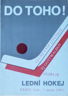 Program  hokej, DO TOHO!, Litvínov v. TJ Gottwaldow, 1985