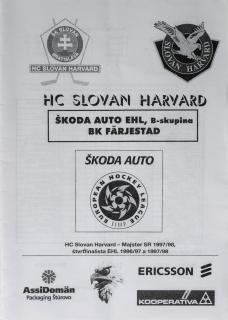 Program hokej, HC Slovan Harward vs. BK Farjestad, EHL 1998