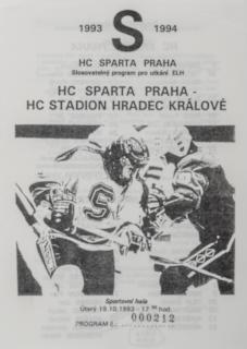 Program hokej, HC Sparta Praha  vs Hr. Králové, 1993