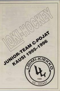 Program hokej, Junior team C - pojat Kausi, 1995-96