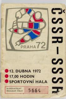 Program hokej, MS  ČSSR v. SSSR, 1972