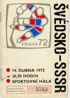 Program hokej, MS Švédsko v. SSSR, 1972