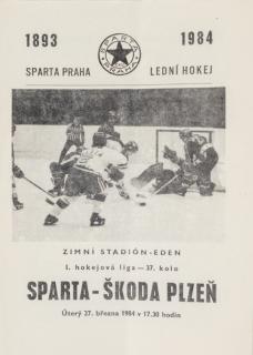 Program hokej, Sparta v. Škoda Plzeň, 1984