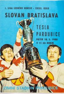 Program  hokej, Tesla Pardubice v. Slovan Bratislava, 1988