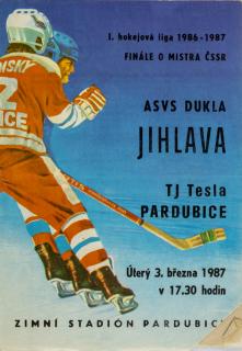 Program hokej, TJ Tesla Pardubice v. ASVS Dukla Jihlava, 1987