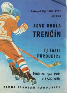 Program hokej, TJ Tesla Pardubice v. ASVS Dukla Trenčín, 1986