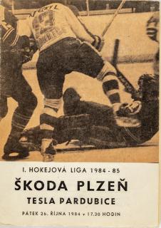 Program hokej, TJ Tesla Pardubice v. Škoda Plzeň, 1984